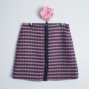 LOFT Tweed Big Button Down Skirt